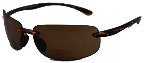 Lovin Maui Wrap Around Non-Polarized Version Nearly Invisible Line Bifocal Sunglasses