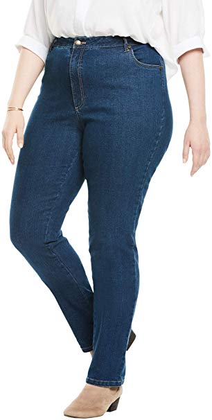 Woman Within Women's Plus Size Petite Straight Leg Stretch Jean