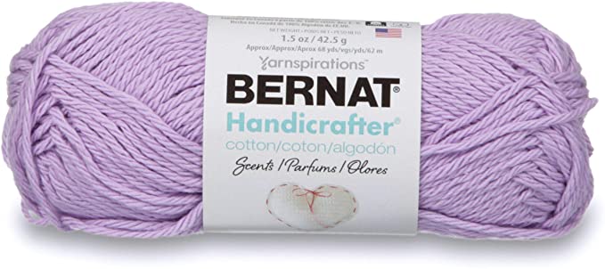 Bernat Handicrafter Cotton Scents Yarn, 1.5 oz, Gauge 4 Medium Worsted, Lavender