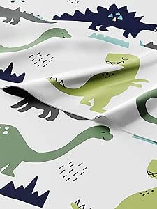 Kids Dinosaur Twin 3 Piece Sheet Set - Boys, Girls, Teens, Toddler - Easy Fit Deep Pockets - Breathable, Hotel Quality Bedding Sheets - Machine Washable - Wrinkle Free - Cute, Cozy, Soft - CGK Linens