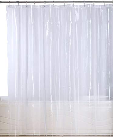 Extra Heavy Gauge Mildew Resistant Shower Curtain Anti-bacterial Heavy-Duty Waterproof Liner - 72x78 Inch (Super Clear)