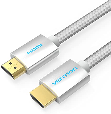 HDMI 2.0 Cable, VENTION High Speed HDMI 2.0 4K Ultra HD Silver Cable Supports Ethernet, Xbox Play Station, PS3, PS4, PC, TV (5Ft/1.5m)