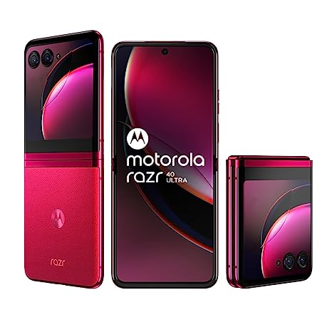 Motorola razr 40 Ultra (3.6" External AMOLED Display, 6.9" AMOLED 165Hz Display, 32MP Selfie Camera, 30W TurboPower Charging, Android 13, 8/256GB), Viva Magenta