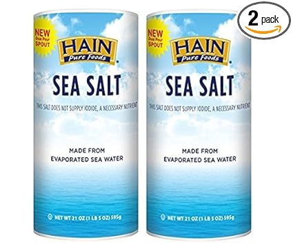 Hain Pure Foods Sea Salt, 21 Ounces (2-PACK)