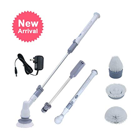 FRUITEAM Cordless Spin Scrubber, Multi-Purpose Power Cleaner with 3 Replaceable Cleaning Scrubber Brush Heads|Tub and Tile Scrubber for Bathroom Floor Kitchen