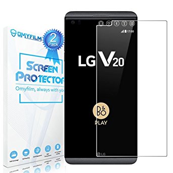 [2 Pack] OMYFILM LG V20 Screen Protector Tempered Glass [Case Friendly] 9H Hardness Screen Protector for LG V20