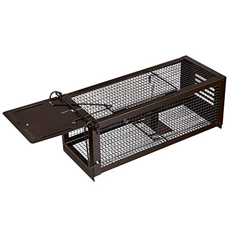 RatzFatz Mouse Trap Humane Live Cage, Catch and Release mice, Chipmunks, Hamsters and Other Rodents, Adjustable, Solid Door
