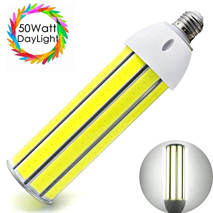 inShareplus LED Corn Light Bulb 50 Watt, Daylight White 5500K, 4500Lumens, E26/E27 Base, COB LED Chips (210Pcs), 350W Equivalent Street and Area Lights for Indoor Outdoor Garage Factory Warehouse