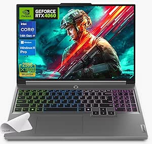 Lenovo 2024 Legion Gaming Laptop - 16" WQXGA (2560 x 1600) Display- 14th Gen Intel Core i9-14900HX - GeForce RTX 4060 - Wi-Fi 6E- RGB Backlit Keyboard-W/Mouse Pad (64G RAM, 2TB PCIe SSD Win 11 PRO)