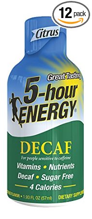 5 Hour Energy Shot, Decaf Citrus, 12 Count