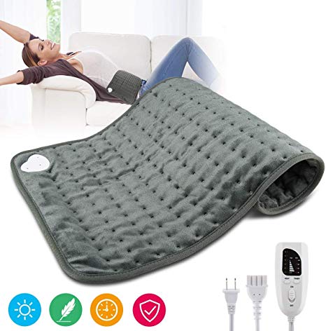 Heating Pad,Electric Heating Pad 12"x24" Large Heating Pads for Back Pain Auto Shut Off Heat Pad Moist Heating Pad with Timer,6 Temperature Settings Heated Pad for Neck,Shoulder,Elbow,Machine Washable
