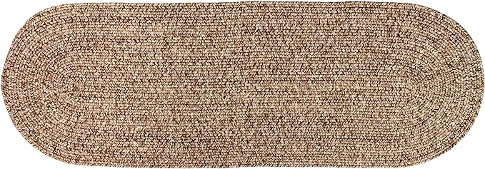 Super Area Rugs Brown Woven Braided Rug Rustic Living Indoor/Outdoor Braided Rug - Soft & Reversible Runner 2' x 9'