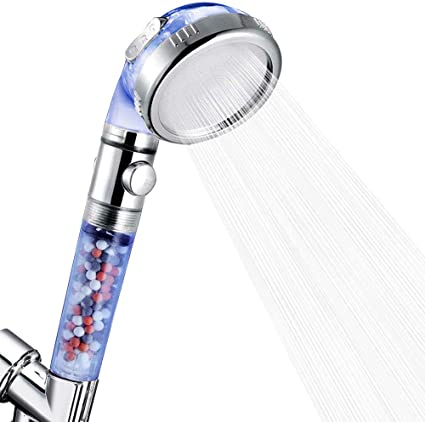 Nosame Shower Head Ⅲ，High Pressure Water Saving 3 Mode with ON/Off Pause Function Spray Filter Filtration RV Handheld Showerheads 1.6 GPM for Dry Skin & Hair Spa