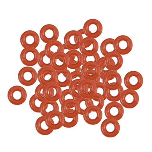 uxcell Silicone O-Ring, 5mm OD, 2mm ID, 1.5mm Width, VMQ Seal Rings Gasket, Red, Pack of 50