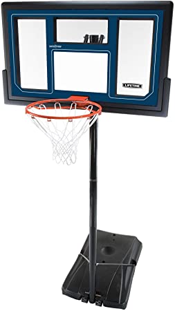Lifetime 1529 Courtside Height Adjustable Portable Basketball System, 50 Inch Shatterproof Backboard