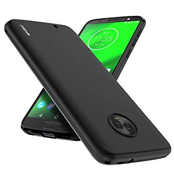 Moto G6 Case, CASEVASN [Shockproof] Anti-Scratches Flexible TPU Gel Slim Fit Soft Skin Silicone Protective Case Cover for Motorola Moto G6 (Black)