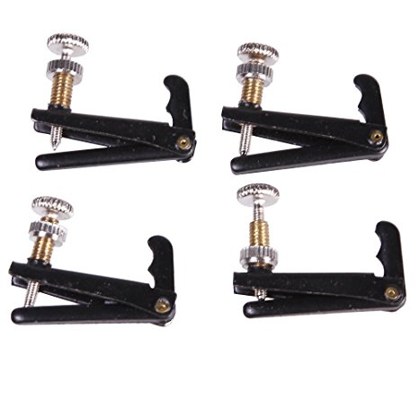 Foto4easy NEW 4pcs Violin String Fine Tuner Tune Adjusters for 4/4 or 3/4 Size Black