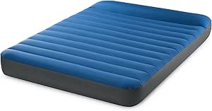 Intex 60412E TruAire Luxury Camping Mattress: Fiber-Tech – Puncture-Resistant Laminate – QuickFill USB Air Pump – 600lb Weight Capacity – Full Size, Blue