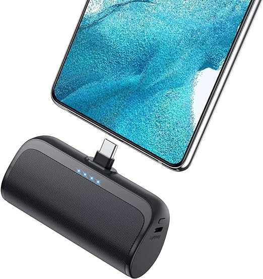 Mini Power Bank 5200mAh, Cordless Plug in Portable Charger, PD USB C Fast Charging Battery Pack Portable Phone Charger Compatible with Android Samsung Galaxy S23/S22/S20, Moto, LG, Google Pixel.