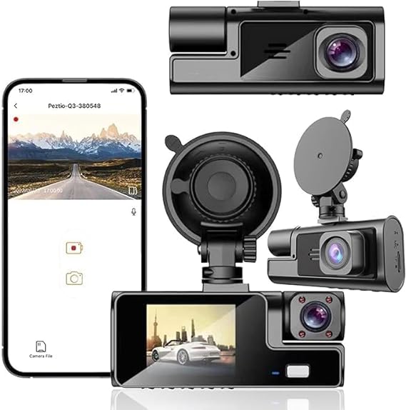 2024 New Upgrade Dash Cam Front and Inside 1080P FHD Dash Camera for Cars with 140 Degrees Wide Parking Monitor Loop Recording, Easy to Install (Black)