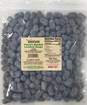 Claeys Sanded Candy Drops, Licorice, 2 Pound
