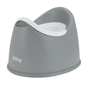 Nuby Beginner's Potty Training Seat - Removable Bowl and Integrated Splash Guard - 9  Months - Gray