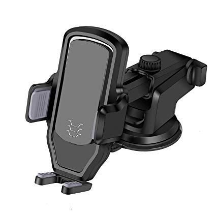 Car Phone Mount, Adjustable Windshield Holder Cradle with Strong Sticky Gel Pad for iPhone X/8/8Plus/7/7Plus/6S/6P/5S, Galaxy S5/S6/S7/S8