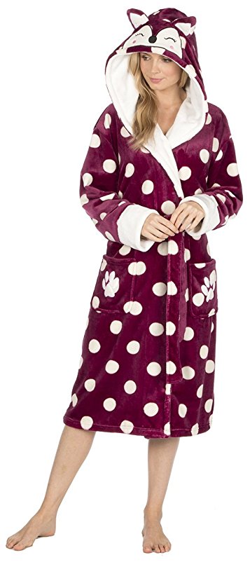 KATE MORGAN Ladies Soft & Cosy Hooded Dressing Gown