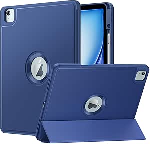 MoKo for iPad Air 13 Inch Case M2 2024/ iPad Pro 12.9 Case (6th/5th Gen 2022/2021) with Pencil Holder, Smart Protective Cover for iPad Air 13 inch with Back Trifold Stand, Auto Wake/Sleep, Navy Blue