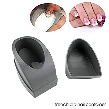 Lumcrissy French Nail Dip Container Dipping Powder Manicure Molding Nail Art Decals,Make French Smile Line Nails Dipping Powder French Dip Moulding Mold Guides Nail Art Tools