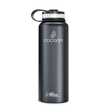 Vacuum Insulated Double Wall 40 oz Stainless Steel Water Bottle by Cocoon