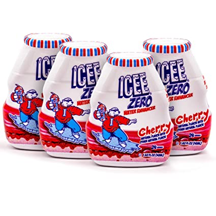 ICEE Zero Calorie Cherry Liquid Water Enhancer Drink Mix, Natural Flavor Drops, Sugar Free, 1.62 Fl Oz Concentrate (48 ml) - 4 Pack