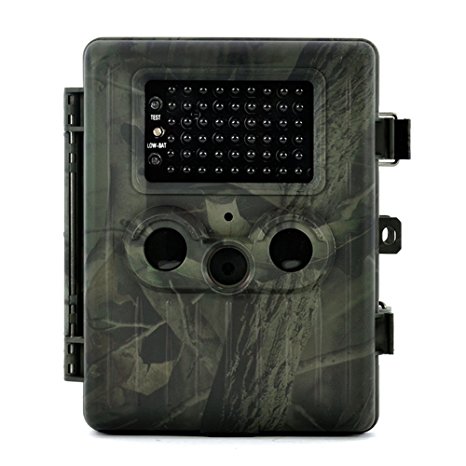 Jeasun Game Camera, 1080p HD Trail Hunting Wildlife Camera, Hunter Scouting Motion Sensor Activated Waterproof with Night Vision 2.5 Inch Screen, Rechargable Battery