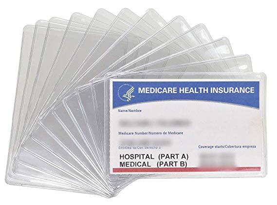 New Medicare Card Holder Sleeve Protectors Clear (New Medicare 12)