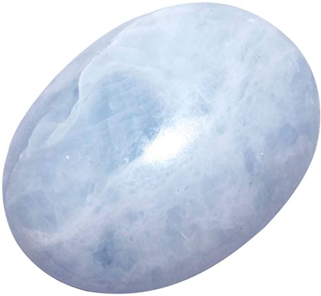 SUNYIK Blue Celestite Crystal Palm Stones Worry Pocket Stone, Polished Irregular Shaped Sphere Decortarion 1.5"-2.5"