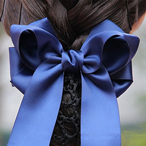 Xuanli® 3/5/6 Pcs Hair Womens Lady Lace Bow Bowknot Mesh Elastic Snood Net Bun Cover Net Professional Headdress Flower Hair Clips (C003)