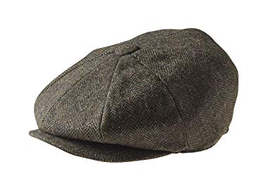 Peaky Blinders 8 Piece 'Newsboy' Style Flat Cap -100% Wool Fabric Variations