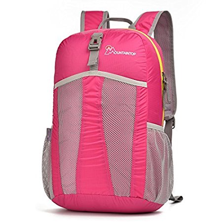 Mountaintop 25L Packable Daypack Water-Resistant Folding Backpack for Travel,Camping,Hiking,School,Sports-Ultralight and Handy