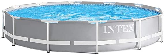 Intex 26710EH Prism 12ft x 30in Metal Frame Outdoor Above Ground Round Swimming Pool with Easy Set-Up & Fits up to 6 People (Filter Pump Not Included)