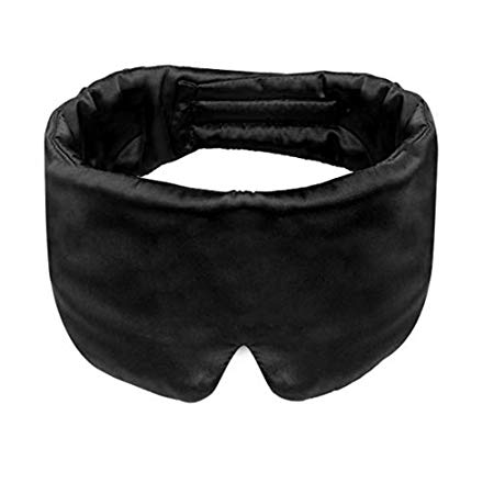 Silk Sleep Eye Mask for Men and Women,Night Blindfold Eyeshade for Man and Women,Super Soft & Smooth Large Size Protect Ear Eye Cover for Sleeping,Napping, Travel-1Pack