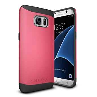 Samsung Galaxy S7 Edge Case, Snugg Samsung Galaxy S7 Edge Dual Layer Slim Cover [Infinity Series] Protective Bumper Shell Skin – Coral Red