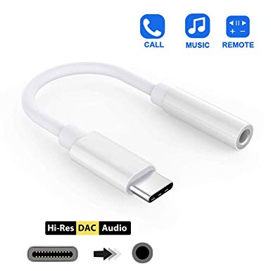 USB C/Tpye C Headphone Jack Adapter, C Type to 3.5mm Auxiliary Adapter Audio Stereo Headphone Connector Converter Cable Compatible with Pixel 2 /2XL/ 3/3XL, Huawei P20 Pro, Nubia, Nokia, Xiaomi, HTC