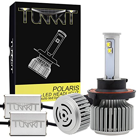 TUNNKIT LED Headlight H13/9008, Conversion Arc-Focused ETi Chips - H13/9008, 120W 9600LM 6000K Pure White-Comet Series LED Headlights for DRL/Fog Light/ High Beam/ Low Beam Upgrade
