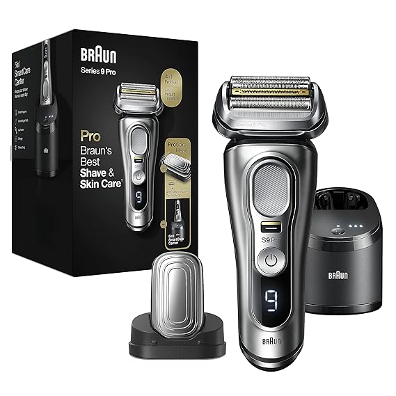 Braun Series 9 Pro 9487cc Electric Razor for Men, Wet & Dry, Electric Razor, Rechargeable, Electric Shaver with Clean & Charge Station and ProCare Attachment