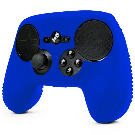 ParticleGrip STUDDED Skin for Steam Controller by Foamy Lizard ® Sweat Free 100% Silicone Skin Cover w/Raised Anti-slip Studs (SKIN, BLUE)