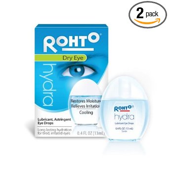 Rohto Dry Eye Hydra, Lubricant Eye Drops, Cooling, 0.4-Fluid Ounces (Pack of 2)