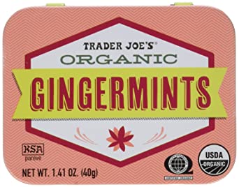 Trader Joe's Organic Gingermints, 1.41 oz Tin (Pack of 4) Gluten Free Vegan