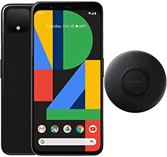 Google Pixel 4 (128GB, 6GB) 5.7", IP68 Water Resistant, Snapdragon 855, GSM/CDMA Factory Unlocked (AT&T/T-Mobile/Verizon/Straight Talk) w/Fast Qi Wireless Pad (Just Black)