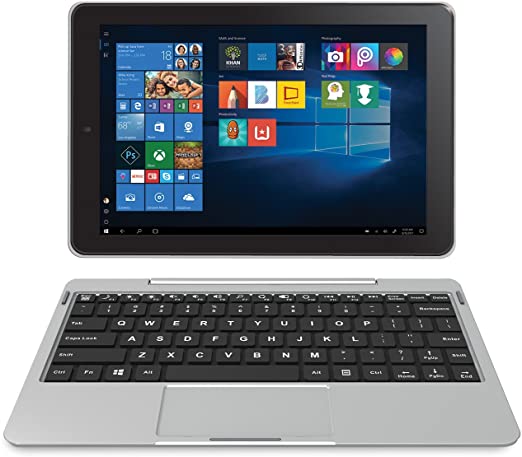 RCA Cambio 10.1" 2 in 1 32GB Tablet with Windows 10, Intel Atom Z8350 2GB RAM, IPS 1280 x 800 Includes Keyboard - (Silver)
