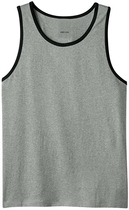 Young Men's Cotton Ringer Tank Top in 10 Colors XS-4XL